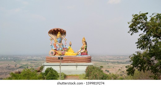 The Great Sculpture Of Lord Vishnu With Goddess Laxmi Devi