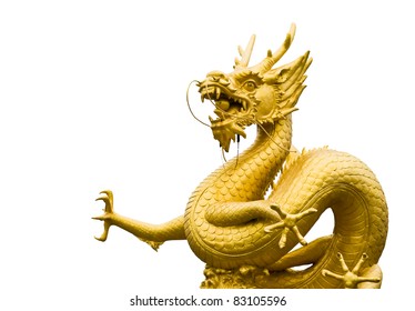 Golden Dragon Chinese Golden Dragon Statue Stock Photo (Edit Now) 717548536