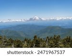 Great Smokey Mountains National Park, Tennessee, USA - May 29, 2024: Nature Landscape of the Smokey Mountains called Smokies and dramatic clouds and trees. The most visited park in USA. 