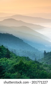 Great Smoky Mountain National Park Oconaluftee River Valley Overlook Along Newfound Gap Road