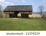 Great Smoky Mountains National Park Double Cantilever Barn on the Tipton Homestead in Cades Cove Horizontal