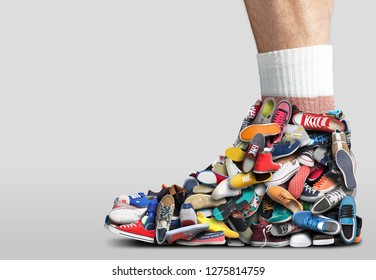 Great sneaker made up of different sneakers and shoes - Shutterstock ID 1275814759