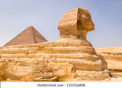 Great Sphinx at pyramids of Giza, Cairo Egypt.