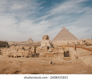 Great Sphinx and Pyramids in Giza, Egypt	