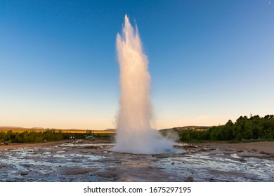 Great Steamboat Geyser Outburst In Iceland