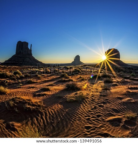 Monument Valley at sunset, Utah, USA