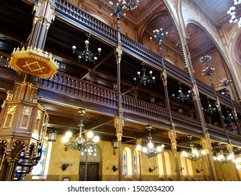 The Great Synagogue, Dohany Street Synagogue, In Budapest In Hungary.  It Is The Largest Judaism Temple In Europe, And A Centre Of  Neolog Judaism. 2017-6