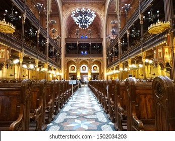 The Great Synagogue, Dohany Street Synagogue, In Budapest In Hungary.  It Is The Largest Judaism Temple In Europe, And A Centre Of  Neolog Judaism. 2017-6