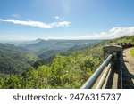 Great vantage point with a view of the jungle. Tropical vegetation as far as the eye can see at the Gorges Viewpoint, Black River Gorges National Park, Mauritius