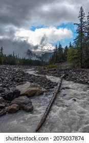 Great View On Mt Rainier From Nisqually River, USA