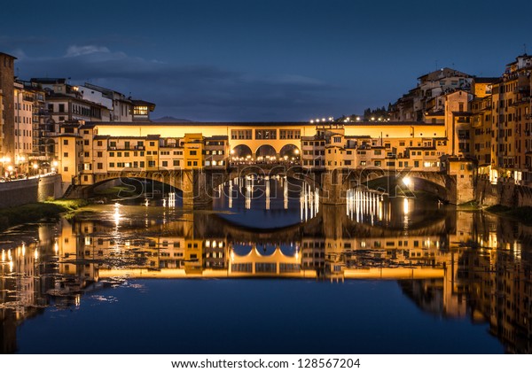 Great View Ponte Vecchio Night Firenze Stock Image Download Now