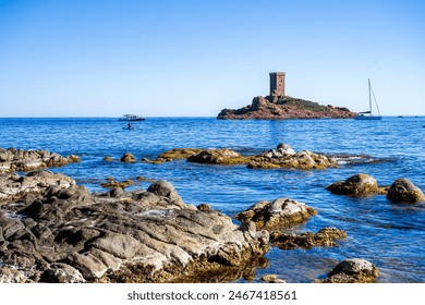 A great view to the tower in Saint Raphael