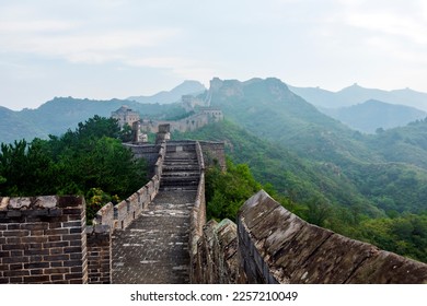 The Great Wall in China，The Great Wall and the beautiful clouds in the morning - Shutterstock ID 2257210049