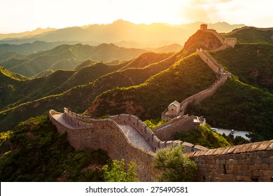 Great wall under sunshine during sunset - Shutterstock ID 275490581
