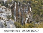 Great Waterfall (Veliki Slap) on the Plitvica River is 78 meters high. Plitvice Lakes National Park. Croatia. Europe.