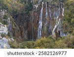 Great Waterfall (Veliki Slap) on the Plitvica River is 78 meters high. Plitvice Lakes National Park. Croatia. Europe.