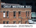 A Great Western Railway ghost sign on the exterior of a building near Canning Dock in the city of Liverpool, UK.
