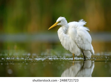 Great white egret ( Egretta alba ) close up - Powered by Shutterstock