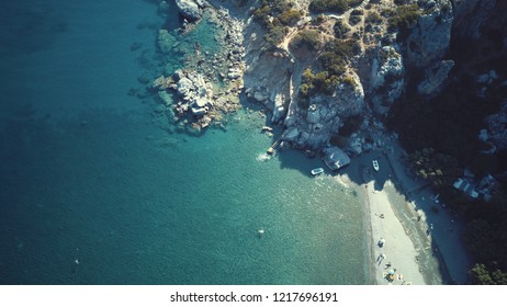 Greece Crete Preveli Beach By Drone Stock Photo 1217696191 | Shutterstock