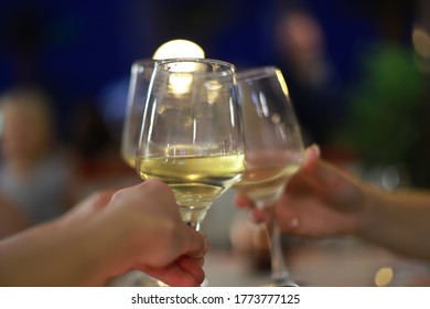 Greece, Crete Restaraunts And Cafe Glasses With Raki And Wine, Mediterrian Atmosphere