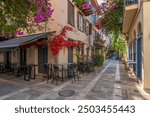 greece old capital nafplion streets shops churches castle and colorful houses quiet hours tourist destination