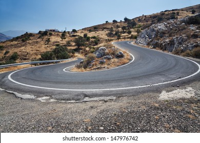 Greece, The Road In The Mountains