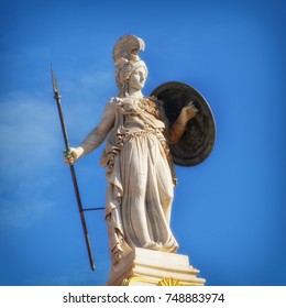 Greece, statue of Athena the ancient goddess of wisdom and knowledge