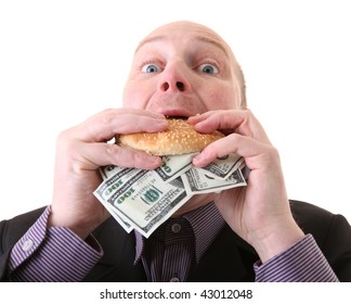 Greed Businessman Eating Money Man Eat Stock Photo 43012048 | Shutterstock