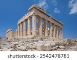 Greek archaeology and travel concept. Acropolis and Parthenon in Athens, Greece. Ancient Greece architecture. 