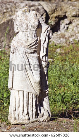Greek archaic statue torso found at ancient Dion of Katerini city in north Greece