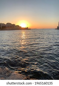Greek Chania Sunset Summer Ocean View