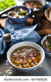 Greek Chickpea Soup Revithia On The Stone Background 