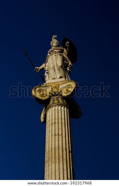 Greek Goddess Athena Statue Athens Academy Stock Image Download Now