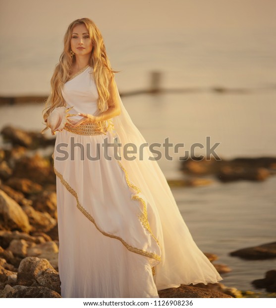 white dress goddess