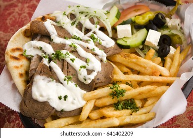 Greek Gyro Platter With Fries