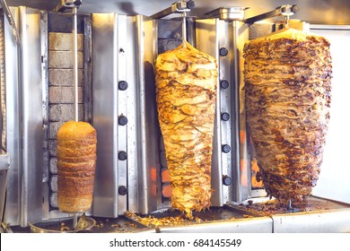 Greek Gyros Shop Stacked Meat Roasting Stock Photo 684145549 | Shutterstock