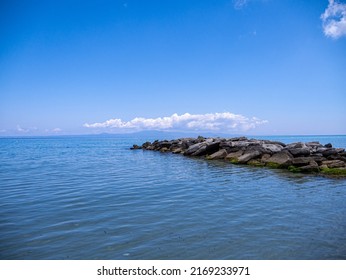 Greek Halkidiki Beach Serene Scene With Rocks 2