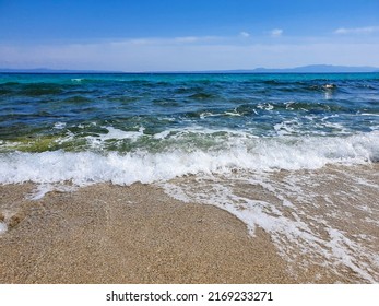 Greek Halkidiki Beach With Waves 2