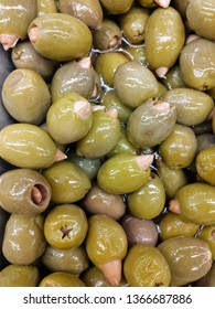 Greek Halkidiki Green Olives Stuffed With Almonds