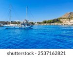 Greek harbour in Rhodes - kallithea spring