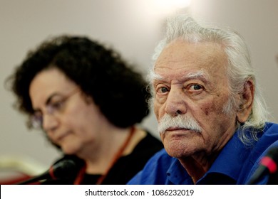 The Greek Hero Of National Resistance, Manolis Glezos Gives A Press Conference In Athens, Greece On Sep. 17, 2015