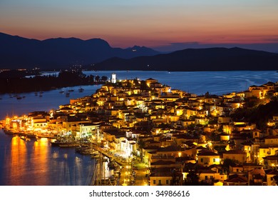 Greek Island Poros At Night, Greece, 2009