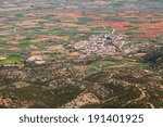 Greek landscape in the morning around Komotini. Village Backdrop