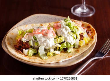 Greek Open Face Gyro With Lamb