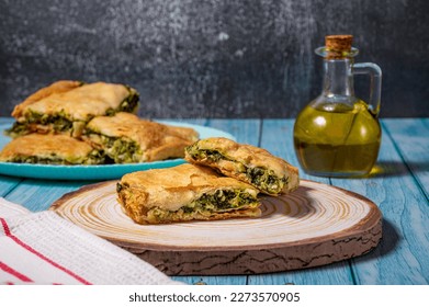 Greek Pie Spanakopita with Spinach and Cheese - Powered by Shutterstock