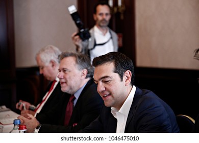 Greek Prime Minister, Alexis Tsipras, Meets The Cypriot President, Nikos Anastasiades, In Brussels, Belgium On Jun. 22, 2017. 