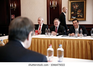 Greek Prime Minister, Alexis Tsipras, Meets The Cypriot President, Nikos Anastasiades, In Brussels, Belgium On Jun. 22, 2017. 