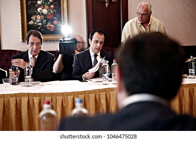 Greek Prime Minister, Alexis Tsipras, Meets The Cypriot President, Nikos Anastasiades, In Brussels, Belgium On Jun. 22, 2017. 