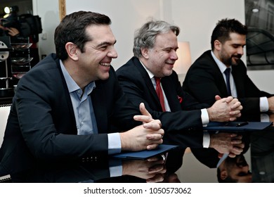 Greek Prime Minister, Alexis Tsipras, Meets The Cypriot President, Nikos Anastasiades, In Brussels, Belgium Dec. 14, 2016. 