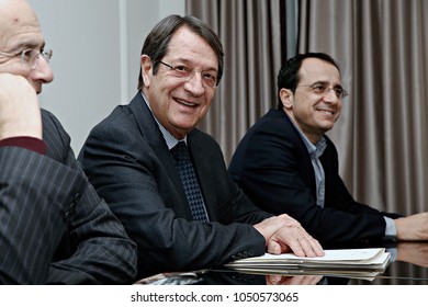 Greek Prime Minister, Alexis Tsipras, Meets The Cypriot President, Nikos Anastasiades, In Brussels, Belgium Dec. 14, 2016. 